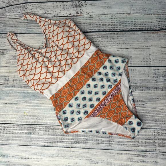 CUPSHE One piece Swimsuit Bathing Suit Mix Print Orange XS - Picture 1 of 4